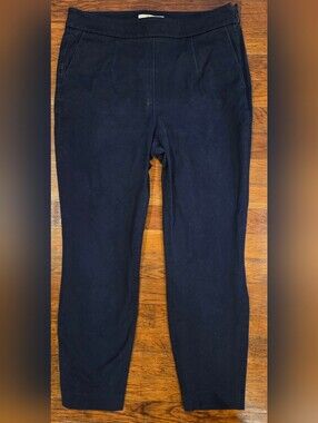 Boden Navy Cropped Ankle Pants Women's US 8R Stretch Side Zip Career 30x25